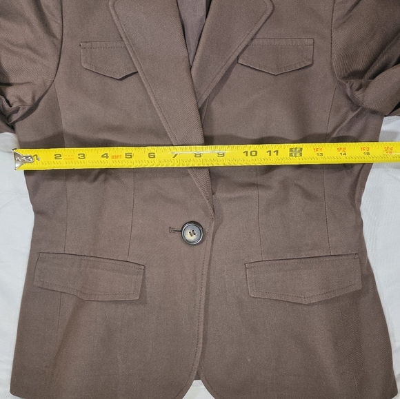 Kate Hill Brown Cotton Silk Blend Tailored Blazer - Picture 7 of 9
